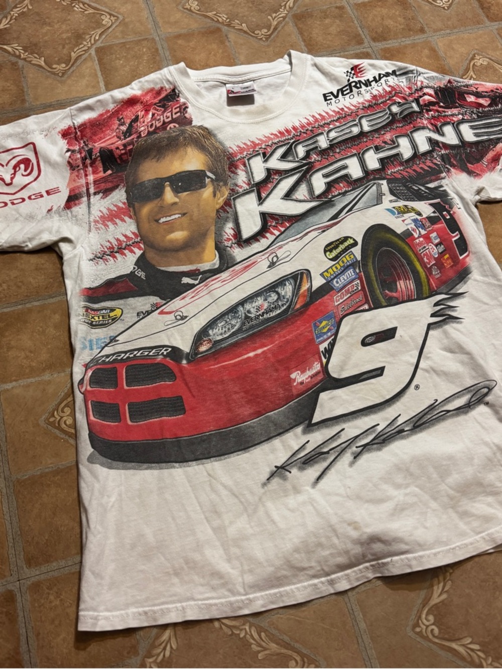 Vintage Kasey Kahne NASCAR All-Over Print T-Shirt-Large